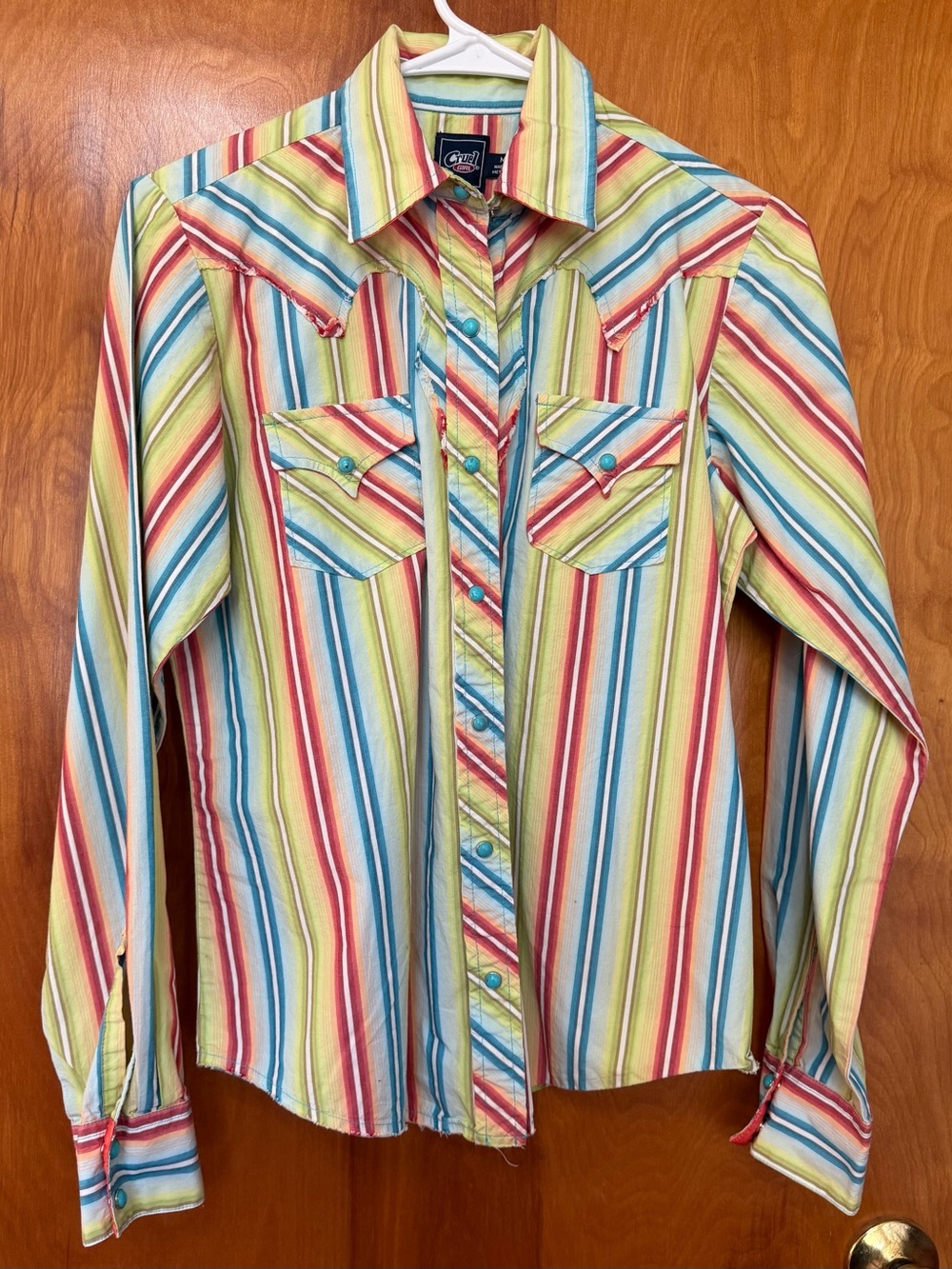 Cruel Girl Multicolor Striped Western Shirt